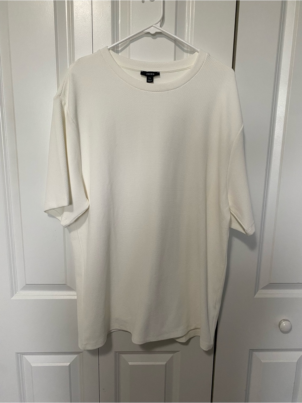 Reiss Men's Textured Short Sleeve Crew Neck Shirt